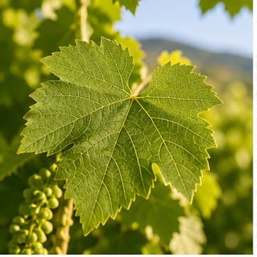 Fresh grape leaf in a vineyard before brining